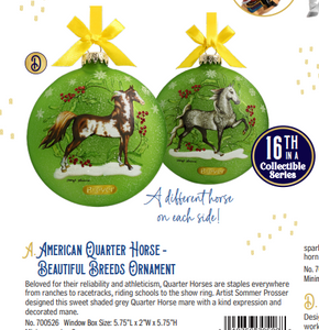 American Saddlebred Artist Signature Ornament-2024 Limited Edition Holiday Exclusive-DEPOSIT ONLY-OCTOBER SHIPPING-Breyer Ornament