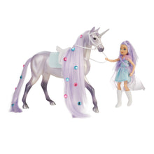 Load image into Gallery viewer, Twila and Moonstone-Magical Unicorn Horse and Rider Set-New in Box-Breyer Classic-PRE ORDER