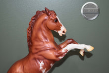 Load image into Gallery viewer, Chestnut Pinto 70th Anniversary Mustang-Matte-Fighting Stallion Mold-Breyer Traditional