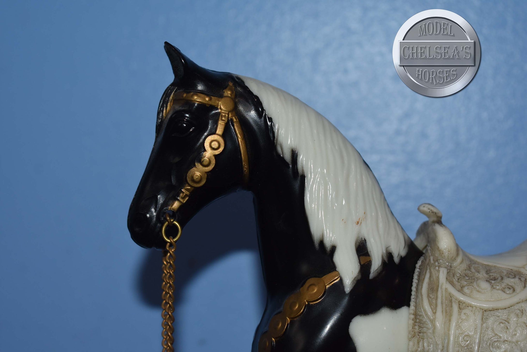 Western Horse-Black/White with Tack-Western Horse Mold-Breyer Traditional