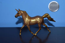 Load image into Gallery viewer, Gold Unicorn from Sparkling Splendor-Prince Charming Mold-Breyer Stablemate