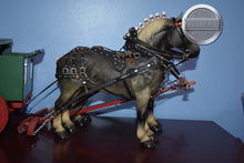 Load image into Gallery viewer, Pair of Dapple Grey Standing Drafters with Green Wagon-Harness Included-Peter Stone Drafters