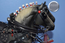 Load image into Gallery viewer, Pair of Dapple Grey Standing Drafters with Green Wagon-Harness Included-Peter Stone Drafters