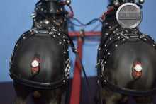 Load image into Gallery viewer, Pair of Dapple Grey Standing Drafters with Green Wagon-Harness Included-Peter Stone Drafters