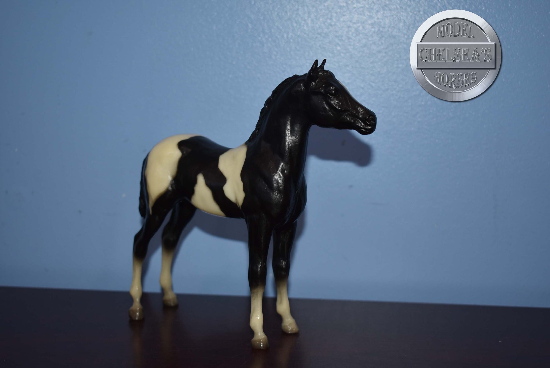 Black and White Paint Foal-Standing Stock Horse Foal Mold-Breyer Traditional