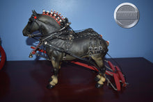 Load image into Gallery viewer, Pair of Dapple Grey Standing Drafters with Green Wagon-Harness Included-Peter Stone Drafters