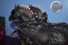 Load image into Gallery viewer, Pair of Dapple Grey Standing Drafters with Green Wagon-Harness Included-Peter Stone Drafters