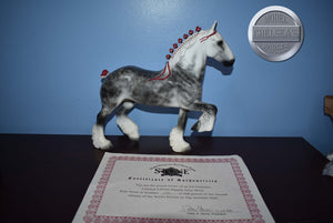 Snow Dragon-Artisans Hall Dapple Grey Shire-Ed Gonzales-Trotting Drafter-Peter Stone