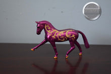 Load image into Gallery viewer, Purple Swirls and Snowflakes-Holiday Exclusive-Hanoverian Mold-Breyer Stablemate