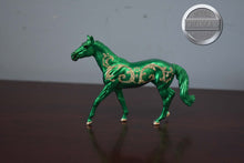 Load image into Gallery viewer, Green Swirls and Snowflakes-Holiday Exclusive-Thoroughbred Mold-Breyer Stablemate