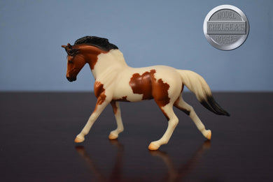 Bay Pinto-Parade of Breeds III-Cantering Warmblood Mold-Breyer Stablemate