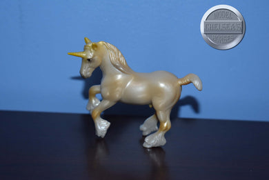 Gold Unicorn-Clydesdale Mold-Breyer Stablemate