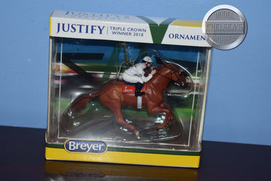 Justify Ornament White Silks-New in Package-Breyer Ornament