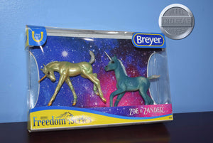 Zoe and Zander-Unicorn Foals-New in Box-Breyer Classic