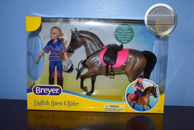 English Horse and Rider Set-Morgan Stallion Mold-New in Box-Breyer Classic