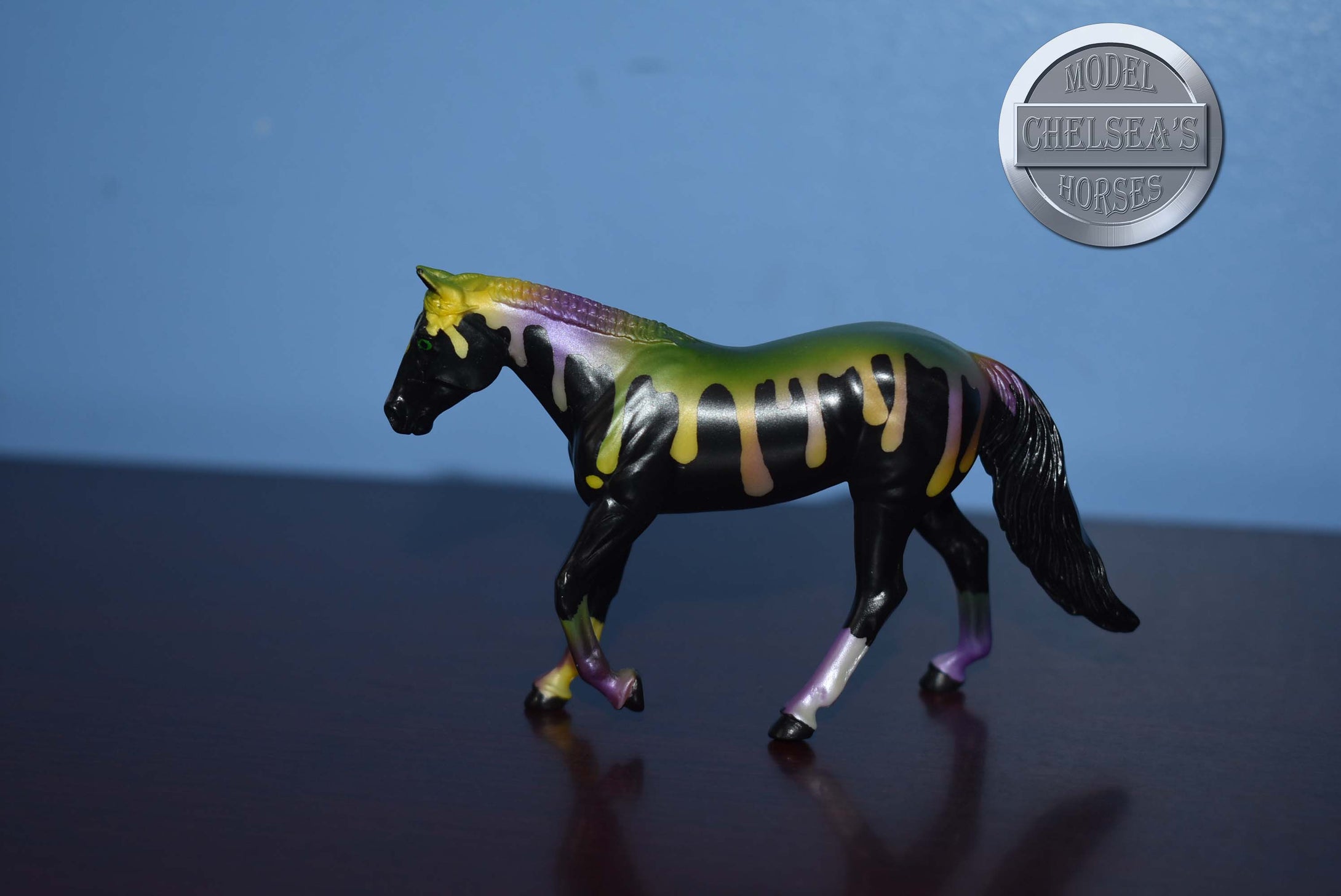 Mini Bogeyman-Halloween Exclusive-Loping Quarter Horse Mold-Breyer Stablemate