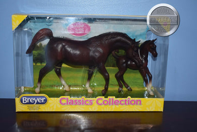 Chestnut Arabian and Foal-New in Box-Breyer Classic
