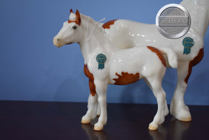 Blossom and Belle-No Box, No COA-Vintage Club Exclusive-Clydesdale Mare and Foal Mold-Breyer Traditional