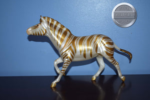 Gold Candy Cane Zebra-Holiday Exclusive-Zebra Mold-Breyer Traditional