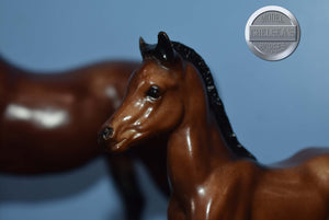 Mahogany Bay Mare and Foal-Proud Arabian Mare and Foal Mold-Breyer Traditional