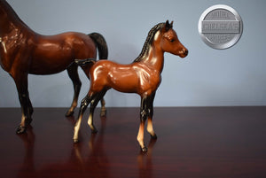 Mahogany Bay Mare and Foal-Proud Arabian Mare and Foal Mold-Breyer Traditional