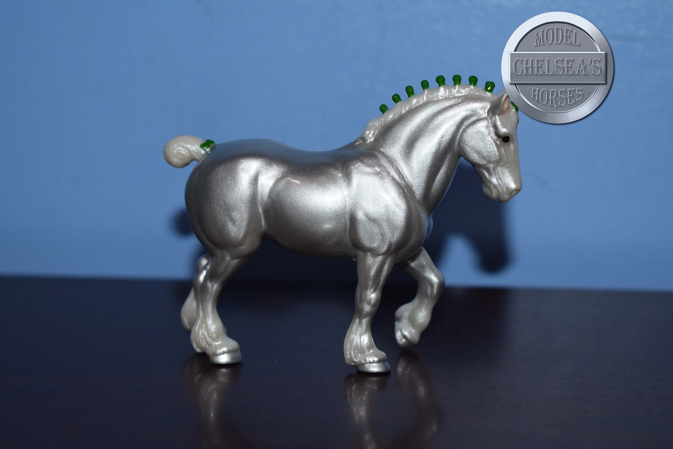 Silver Clydesdale Christmas-Holiday Exclusive-Mini Clydesdale Stallion Mold-Breyer Stablemate