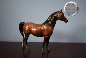 Mahogany Bay Mare and Foal-Proud Arabian Mare and Foal Mold-Breyer Traditional