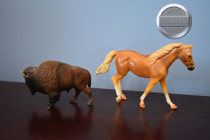 Lot of 3 Small Models-Bison, Dressage Horse/Rider and Walking Horse-Accessories