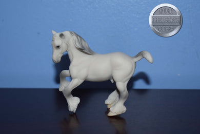 Light Grey Clydesdale-Cantering Clydesdale Mold-Breyer Stablemate