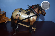 Load image into Gallery viewer, Pair of Theo with Harness and Wood Wagon-Breyer Traditional with Accessories