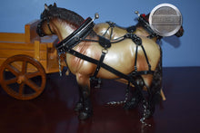 Load image into Gallery viewer, Pair of Theo with Harness and Wood Wagon-Breyer Traditional with Accessories
