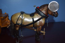 Load image into Gallery viewer, Pair of Theo with Harness and Wood Wagon-Breyer Traditional with Accessories