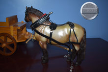 Load image into Gallery viewer, Pair of Theo with Harness and Wood Wagon-Breyer Traditional with Accessories