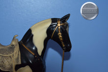 Load image into Gallery viewer, Black/White Pinto Western Pony with White Saddle-Western Pony Mold-Breyer Traditional