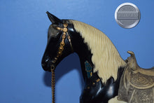 Load image into Gallery viewer, Black/White Pinto Western Pony with White Saddle-Western Pony Mold-Breyer Traditional