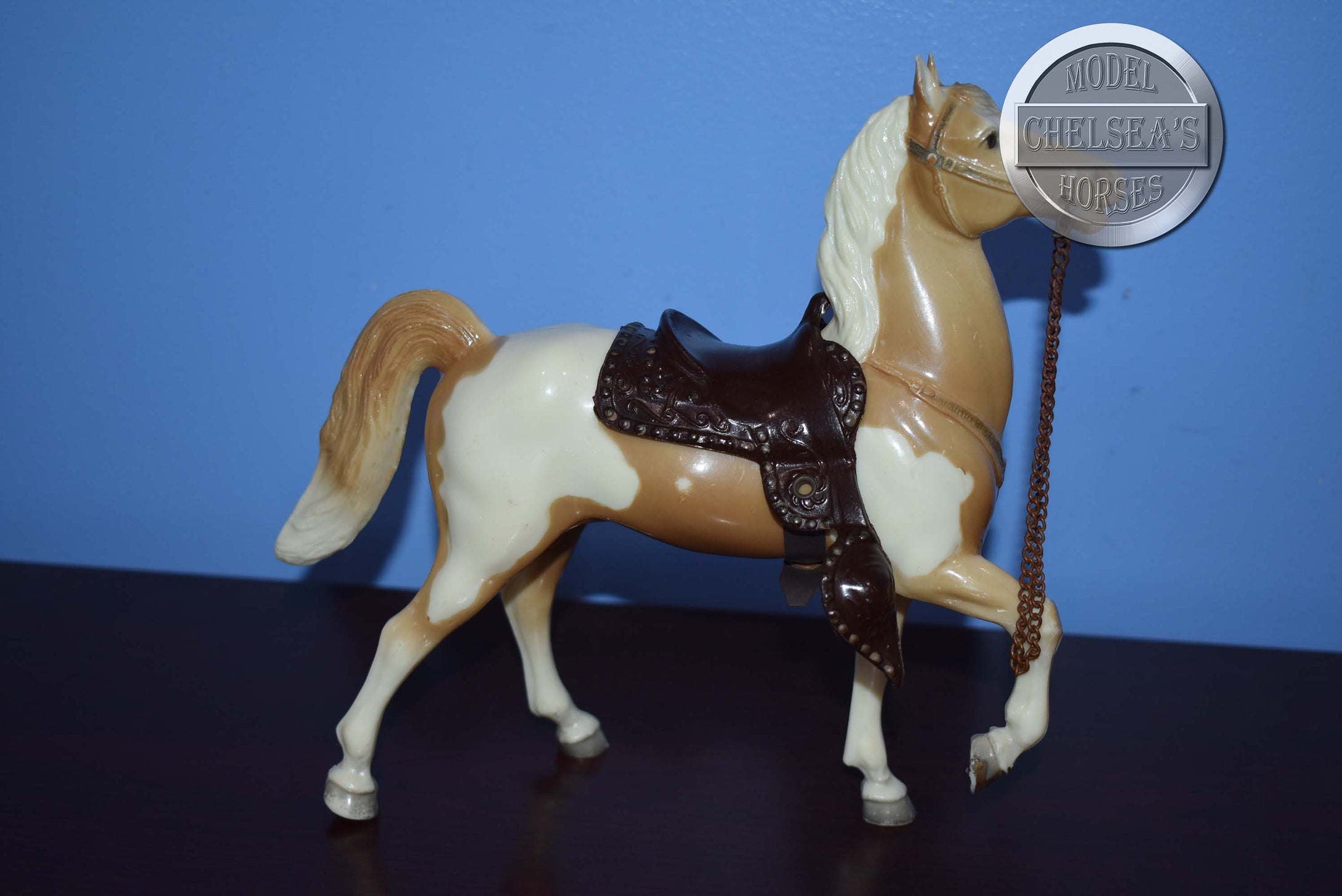 Light Brown Tobiano Prancer with Saddle-Fury Mold-Breyer Traditional
