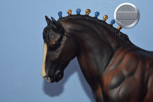 Load image into Gallery viewer, Dark Mahogany Bay with Blue Gold Bobs-Clydesdale Stallion Mold-Breyer Traditional