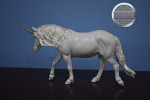 Load image into Gallery viewer, Custom White Unicorn-Haflinger Mold-Breyer Classic