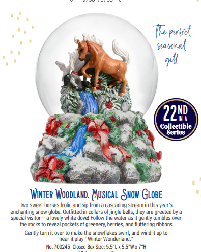 Winter Woodland Musical Snowglobe-2024 Limited Edition Holiday Exclusive-DEPOSIT ONLY-OCTOBER SHIPPING-Breyer Accessories