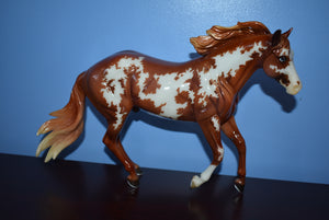 Glossy Chestnut Paint Bollywood Surprise-Breyerfest Exclusive-Loping Quarter Horse Mold-Breyer Traditional