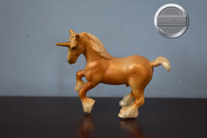 Peach/Yellow Unicorn from Mystery Foal Set-Clydesdale Mold-Breyer Stablemate