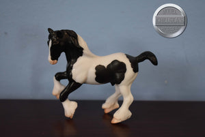 Black/White Clydesdale from Shadowbox Set-Clydesdale Mold-Breyer Stablemate