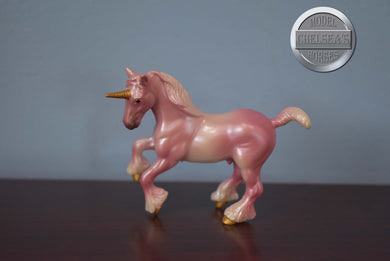 Pink Unicorn-Clydesdale Mold-Breyer Stablemate