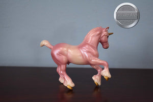 Pink Unicorn-Clydesdale Mold-Breyer Stablemate