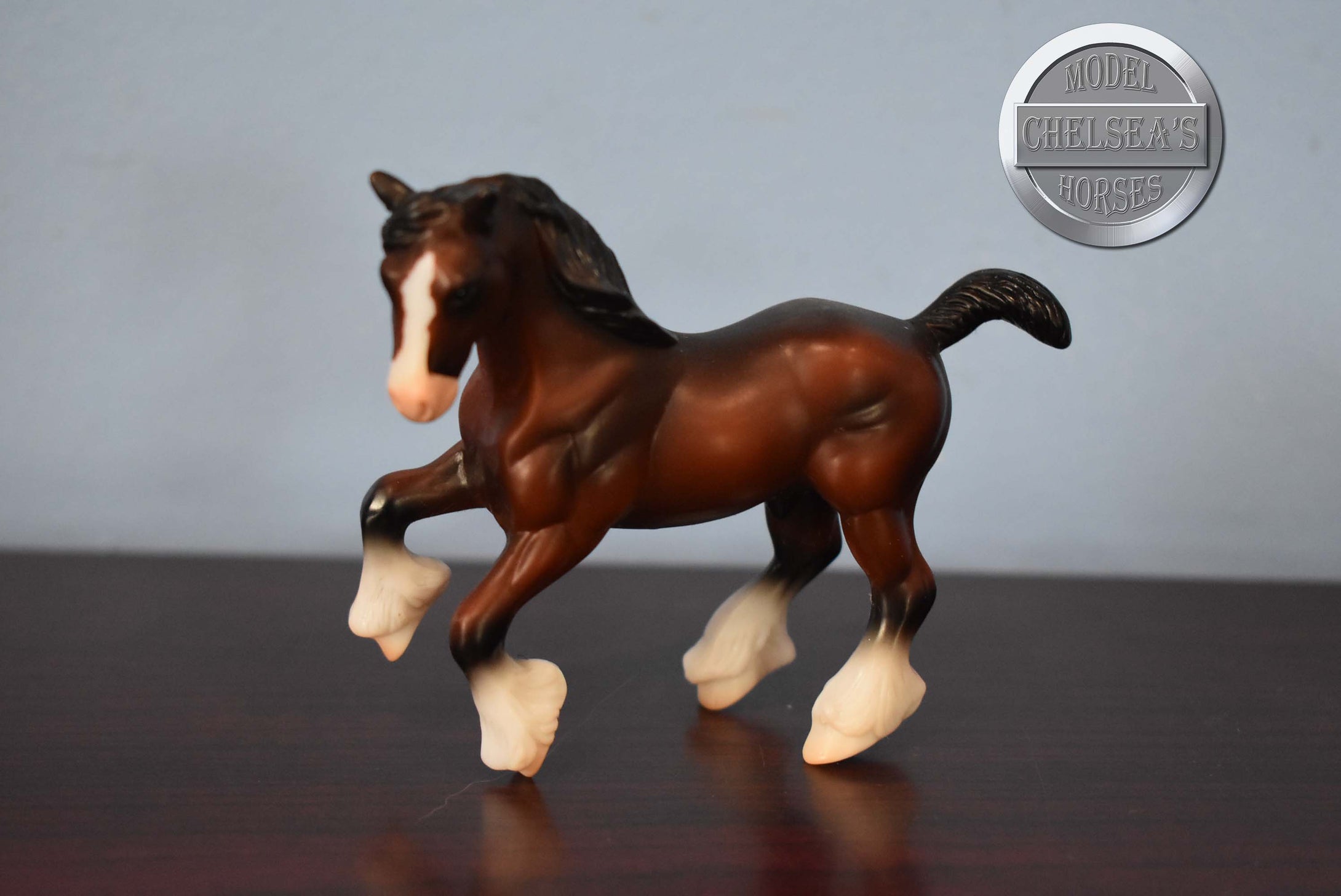 Bay Clydesdale with 4 Socks-Clydesdale Mold-Breyer Stablemate