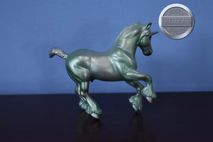Green Unicorn from Blind Bag-Clydesdale Mold-Breyer Stablemate