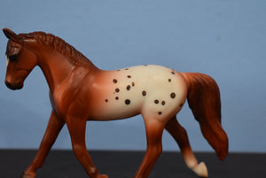Dapples and Dots Four Horse Set Chestnut Appaloosa-Trotting Warmblood Mold-Breyer Stablemate