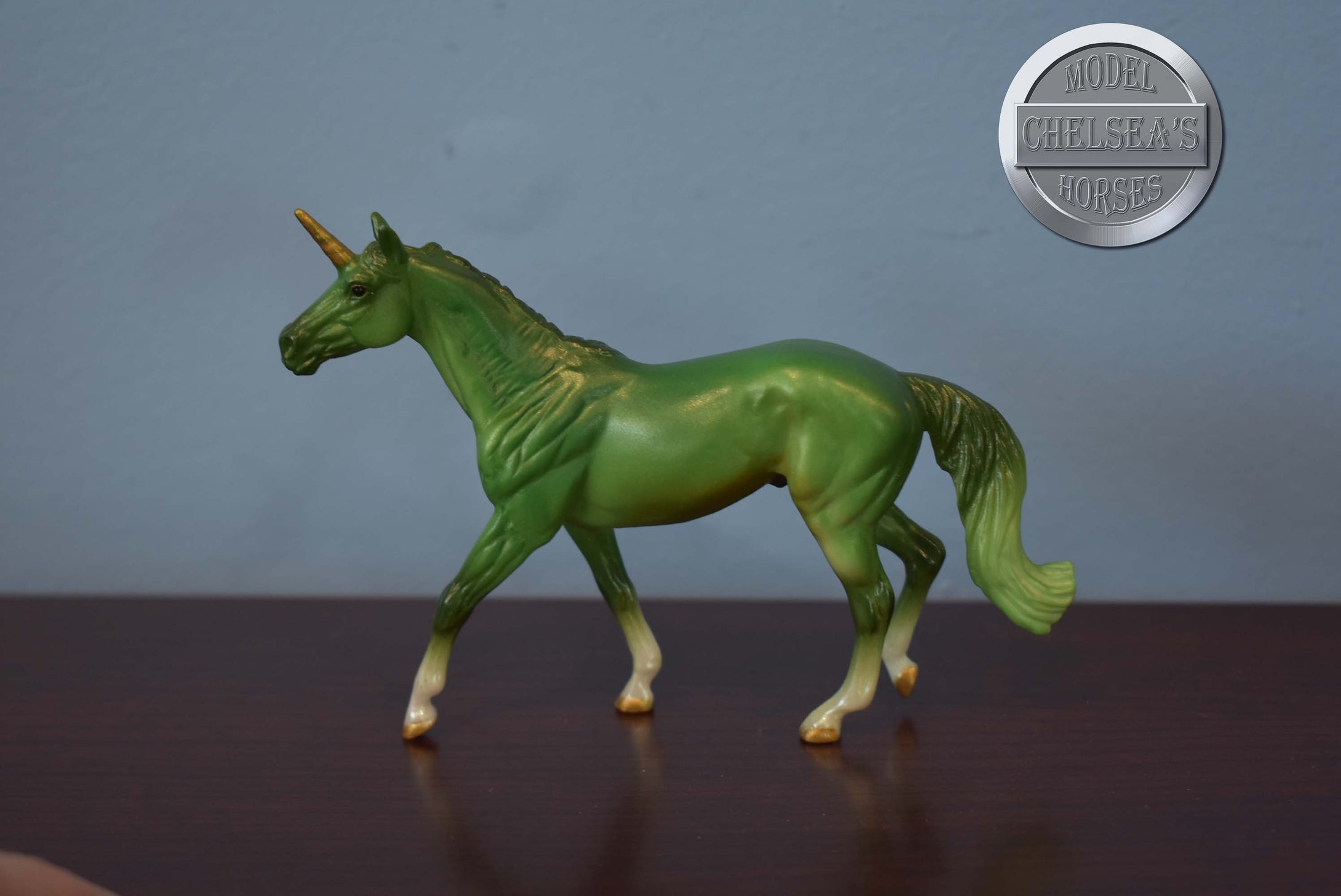 Green Thoroughbred From Unicorn Crazy Surprise Series Two-Walking Thoroughbred Mold-Walmart Exclusive-Breyer Stablemate