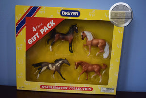 Four Piece Gift Pack-American Saddlebred Andalusian Appaloosa and Thoroughbred Molds-New In Box-Breyer Stablemates