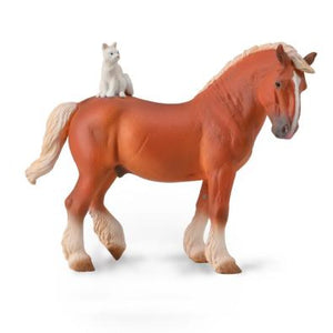 Draft Horse with Cat-#88916-CollectA